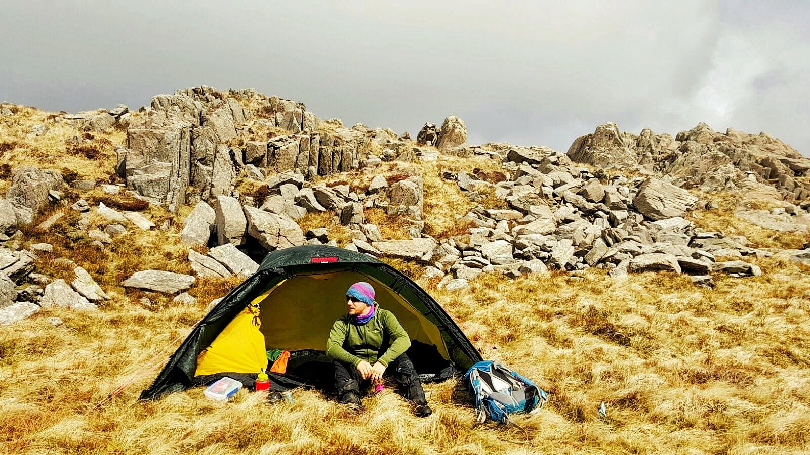 Nick camping in Snowdonia